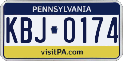 PA license plate KBJ0174