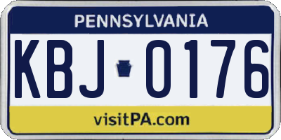 PA license plate KBJ0176
