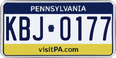 PA license plate KBJ0177