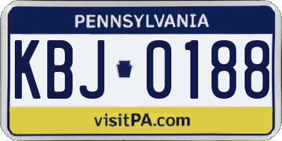 PA license plate KBJ0188