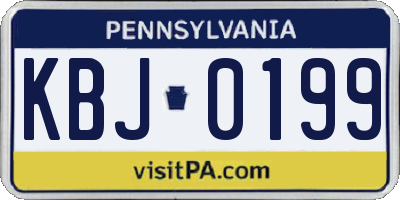 PA license plate KBJ0199