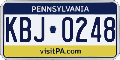 PA license plate KBJ0248