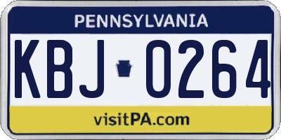 PA license plate KBJ0264
