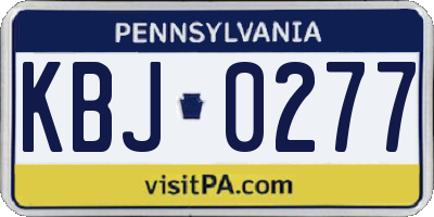 PA license plate KBJ0277