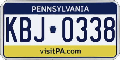 PA license plate KBJ0338