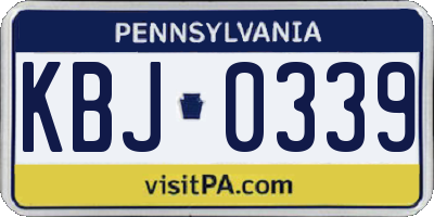 PA license plate KBJ0339