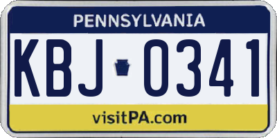 PA license plate KBJ0341