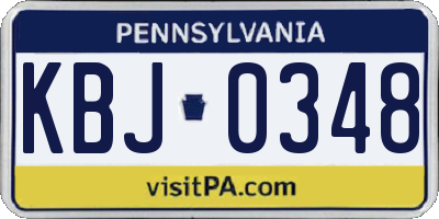 PA license plate KBJ0348