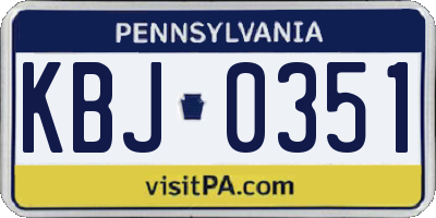 PA license plate KBJ0351