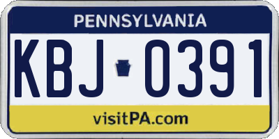PA license plate KBJ0391