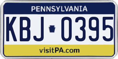 PA license plate KBJ0395