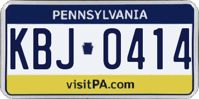 PA license plate KBJ0414