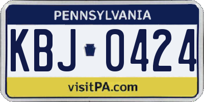 PA license plate KBJ0424
