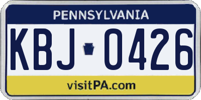 PA license plate KBJ0426