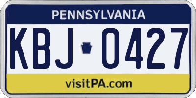 PA license plate KBJ0427