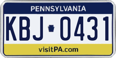 PA license plate KBJ0431