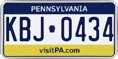 PA license plate KBJ0434