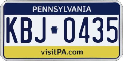 PA license plate KBJ0435