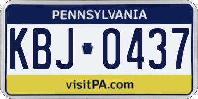 PA license plate KBJ0437