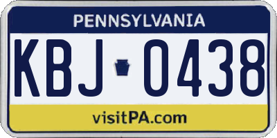 PA license plate KBJ0438