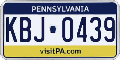 PA license plate KBJ0439