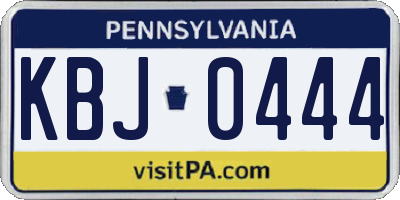 PA license plate KBJ0444