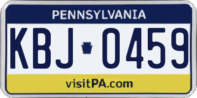 PA license plate KBJ0459