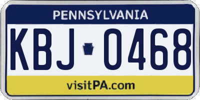 PA license plate KBJ0468