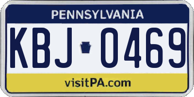 PA license plate KBJ0469