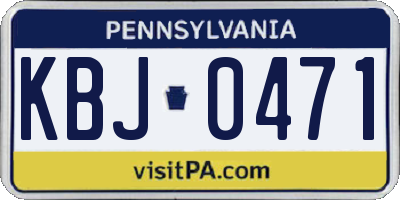 PA license plate KBJ0471