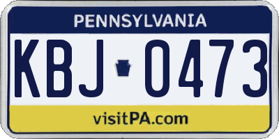 PA license plate KBJ0473