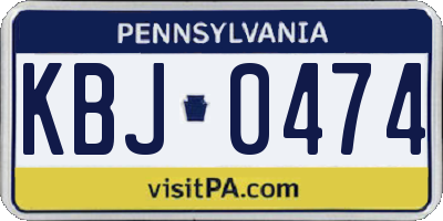 PA license plate KBJ0474