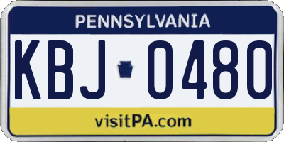 PA license plate KBJ0480