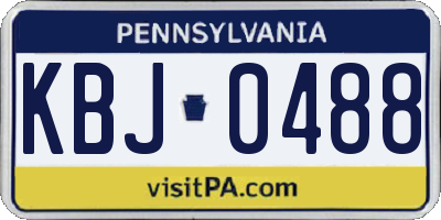 PA license plate KBJ0488
