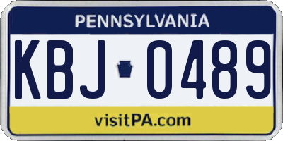 PA license plate KBJ0489