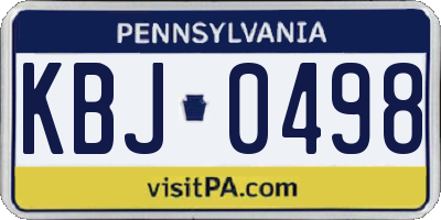 PA license plate KBJ0498