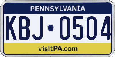 PA license plate KBJ0504
