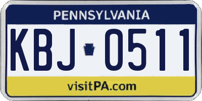 PA license plate KBJ0511