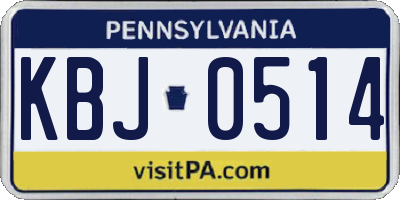 PA license plate KBJ0514