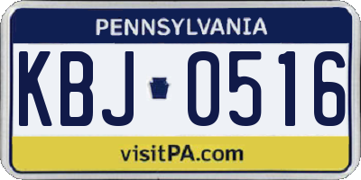 PA license plate KBJ0516