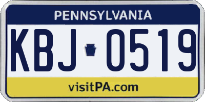 PA license plate KBJ0519