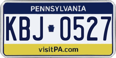 PA license plate KBJ0527