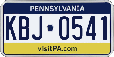 PA license plate KBJ0541