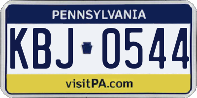 PA license plate KBJ0544