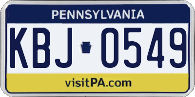PA license plate KBJ0549