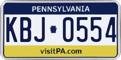 PA license plate KBJ0554