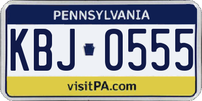 PA license plate KBJ0555