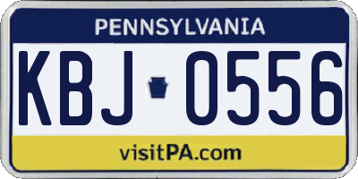 PA license plate KBJ0556