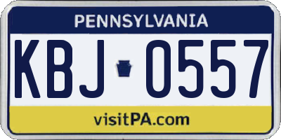 PA license plate KBJ0557