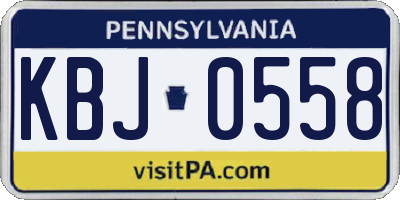 PA license plate KBJ0558